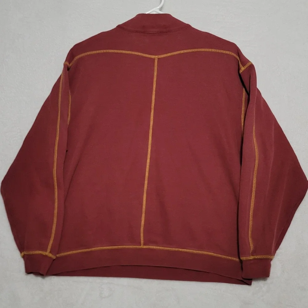 Orvis Men's Sweater Size XL  X Large Dark Red Thick Cotton Long Sleeve Casual